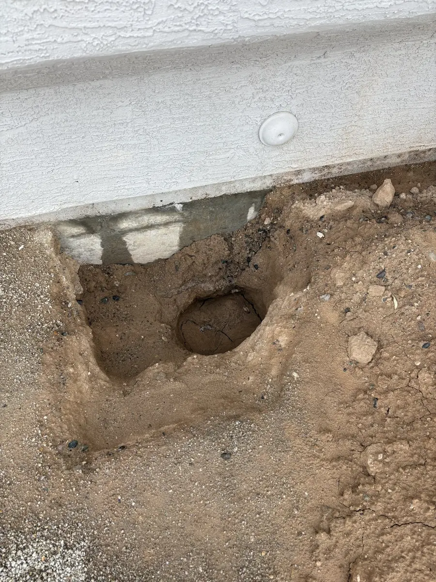 Leak dig at the slab edge, Desert Water job