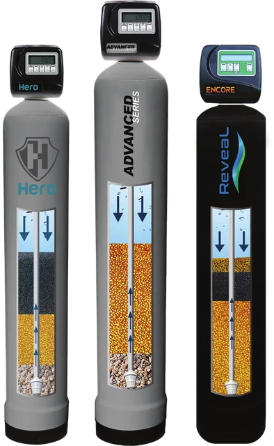 Hero, Advanced and Encore Reveal water softeners
