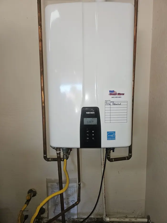Tankless water heater installed by Desert Water